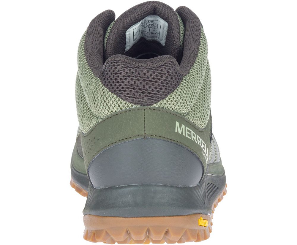 Buty Trekkingowe Merrell Męskie Oliwkowe - Nova 2 Mid Waterproof - 018729-UZM